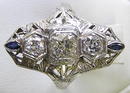 Platinum Diamonds & Sapphire Ring
