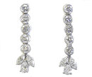Vintage Platinum & Diamond Earrings 3.8 Carats