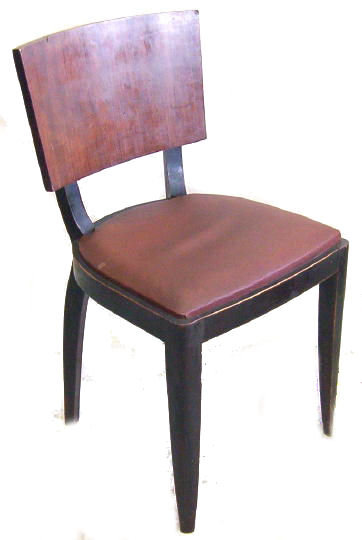 Set 6 French Art Deco Walnut Dining Chairs