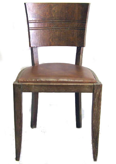 Set 6 French Art Deco Oak Dining Chairs