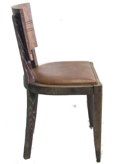 Set 6 French Art Deco Oak Dining Chairs