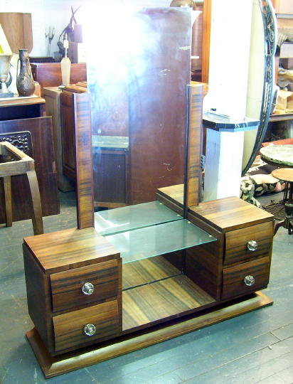 French Art Deco Vanity & Dressing Mirror