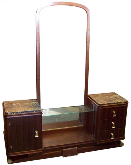 French Art Deco Vanity & Dressing Mirror
