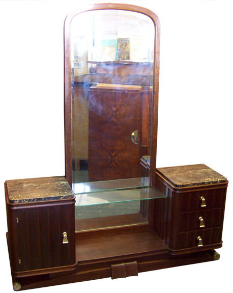 French Art Deco Vanity & Dressing Mirror
