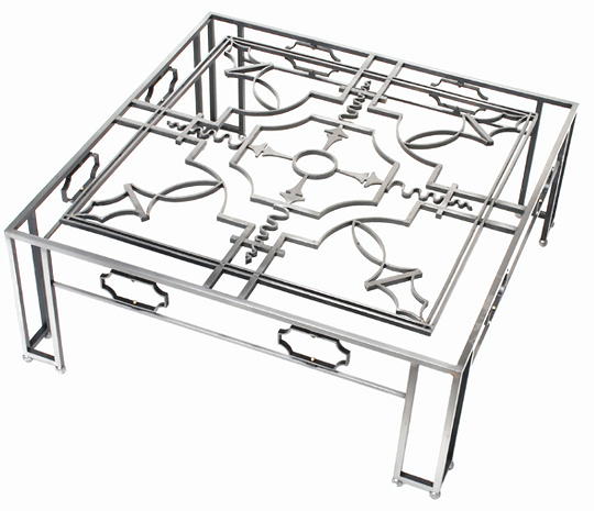 French Art Deco Wrought Iron Coffee Table