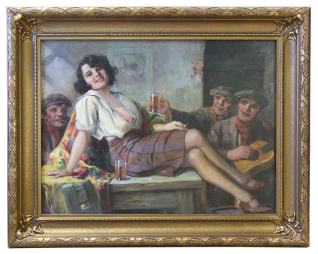 Richard Geiger Signed Tavern Painting