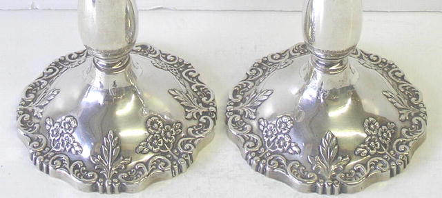Pair of Fisher Sterling Silver Candlesticks