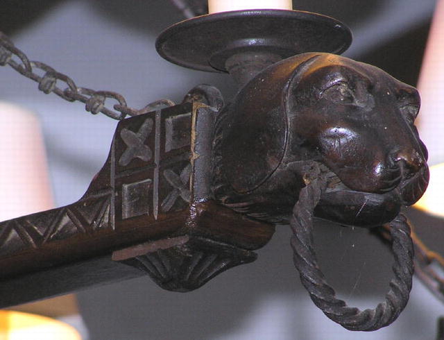 Rustic Wooden & Wrought Iron Chandelier