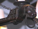 Rustic Wooden & Wrought Iron Chandelier