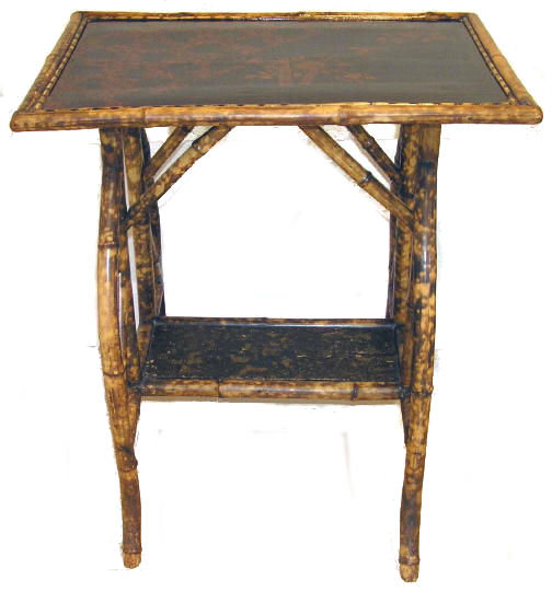 Asian Bamboo & Lacquer Side Table