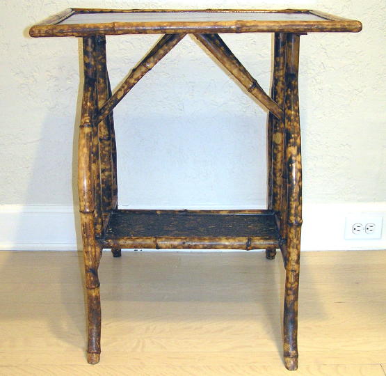 Asian Bamboo & Lacquer Side Table