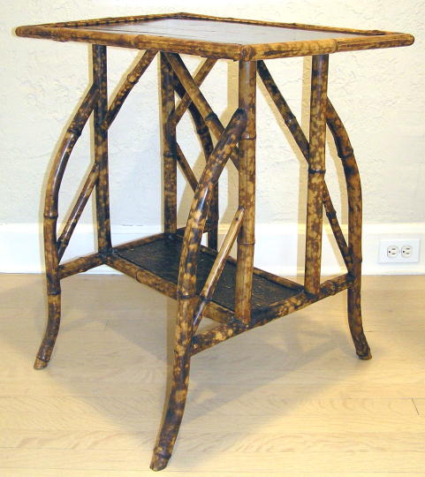 Asian Bamboo & Lacquer Side Table