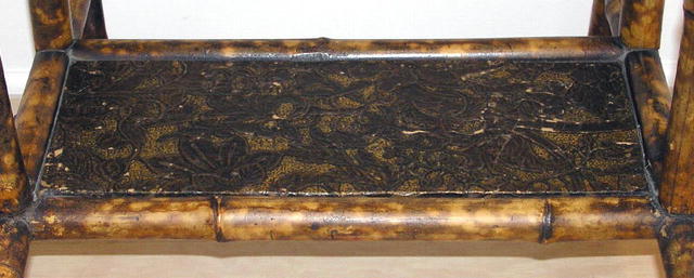 Asian Bamboo & Lacquer Side Table