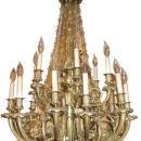 Antique Louis XVI Style 16-Light Bronze Chandelier After Pierre Gouthiere