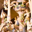 Antique Rococo Revival Figural Berlin Porcelain Chandelier