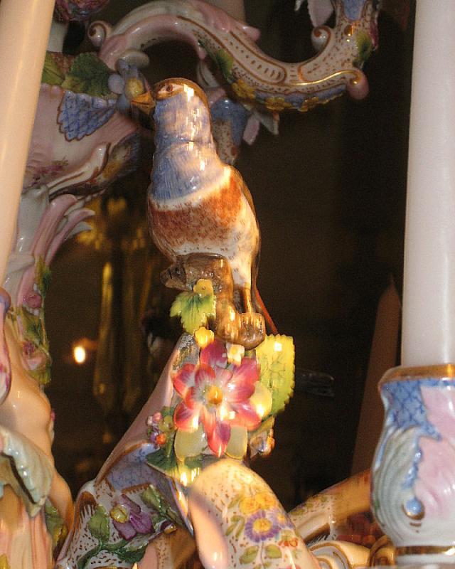 Antique Rococo Revival Figural Berlin Porcelain Chandelier