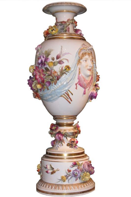 Monumental Antique Berlin KPM Neo-Rococo Porcelain Vase by Kipps