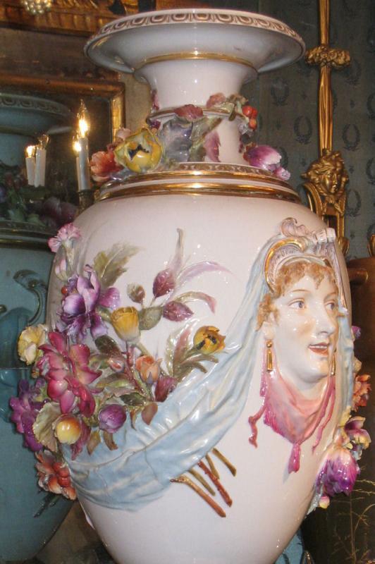 Monumental Antique Berlin KPM Neo-Rococo Porcelain Vase by Kipps