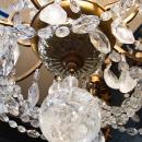 Pair of French Louis XVI Style Gilt Metal Crystal & Rock Crystal Chandeliers