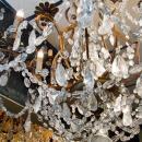 Pair of French Louis XVI Style Gilt Metal Crystal & Rock Crystal Chandeliers