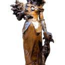 Bronze of Lady and Hound Dog by Adrien-Etienne Guadez 1845-1902