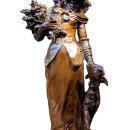 Bronze of Lady and Hound Dog by Adrien-Etienne Guadez 1845-1902