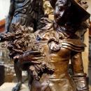 Bronze of Lady and Hound Dog by Adrien-Etienne Guadez 1845-1902