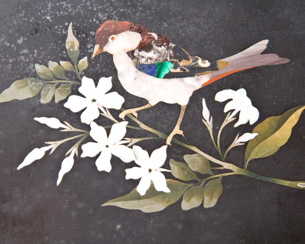 Antique Italian Pietra Dura Inlaid Ebonized Cigar Box