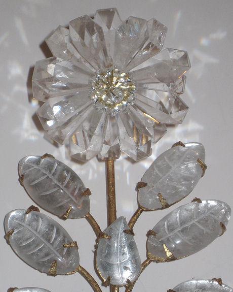 Pair of Neoclassical Rock Crystal and Gilt Metal Sconces