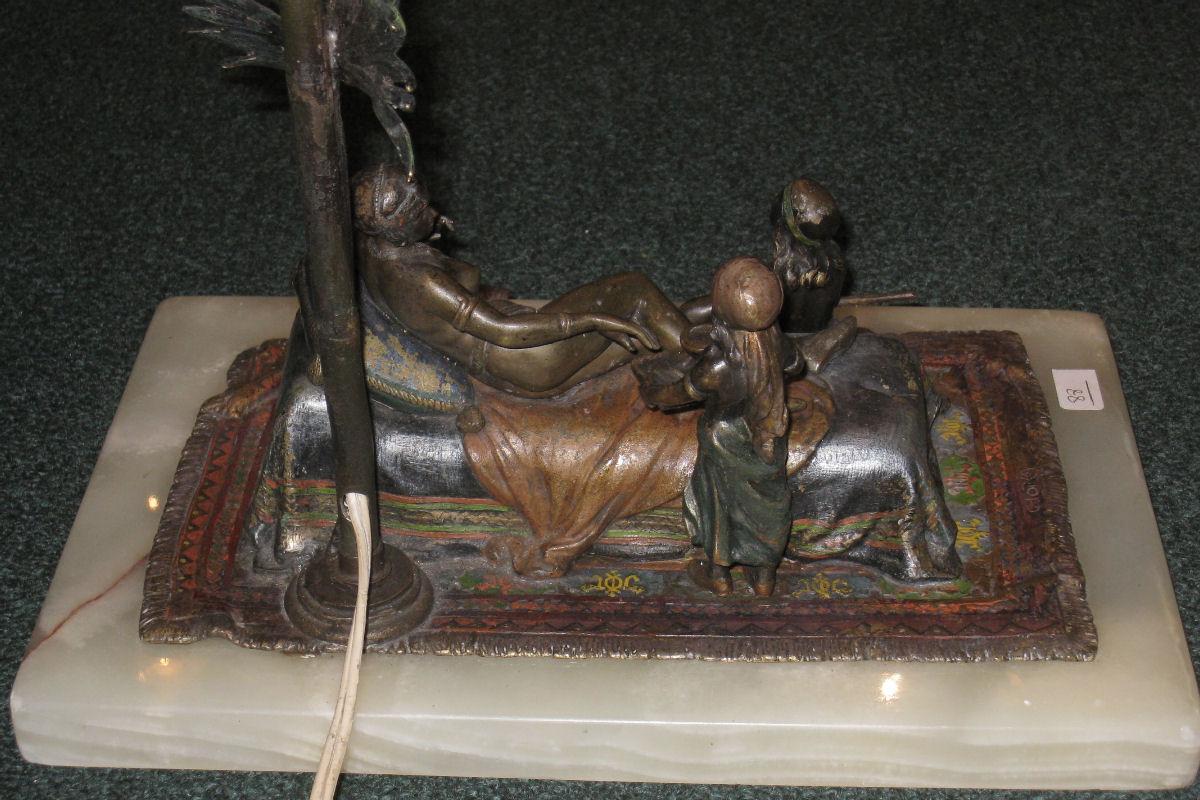 Austrian Ottoman Princess Orientalist Bronze Lamp