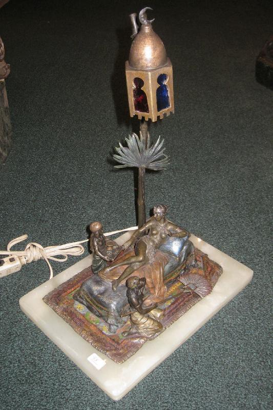 Austrian Ottoman Princess Orientalist Bronze Lamp