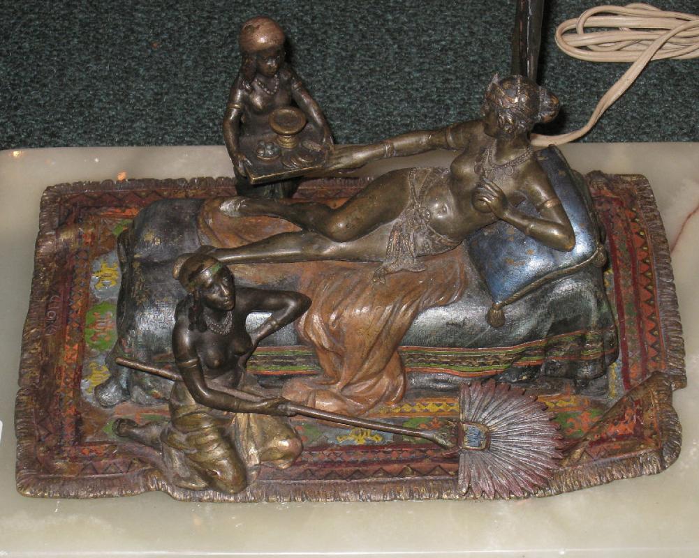 Austrian Ottoman Princess Orientalist Bronze Lamp