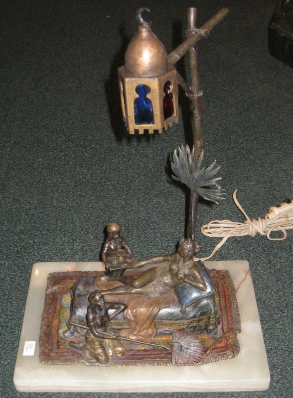 Austrian Ottoman Princess Orientalist Bronze Lamp