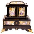 Antique Austrian Viennese Ebonized & Enamel Jewelry Chest