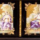 Antique Austrian Viennese Ebonized & Enamel Jewelry Chest