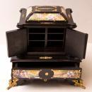 Antique Austrian Viennese Ebonized & Enamel Jewelry Chest