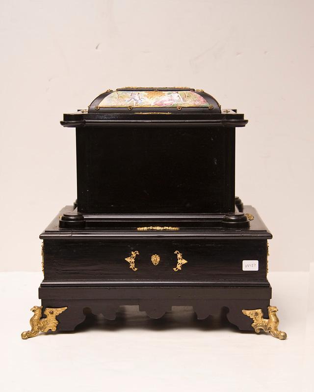 Antique Austrian Viennese Ebonized & Enamel Jewelry Chest