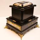Antique Austrian Viennese Ebonized & Enamel Jewelry Chest