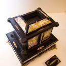 Antique Austrian Viennese Ebonized & Enamel Jewelry Chest