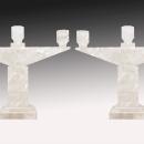 Pair Modern Rock Crystal Candelabra