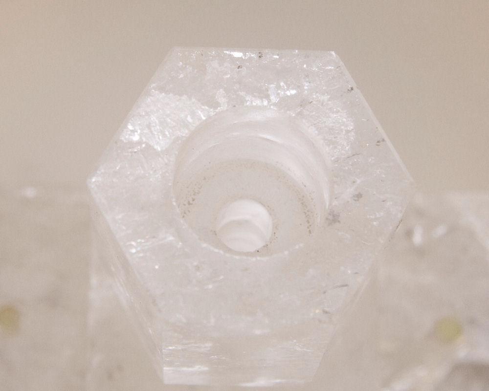 Pair Modern Rock Crystal Candelabra