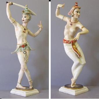 Pair Hutschenreuther Balinese Dancers