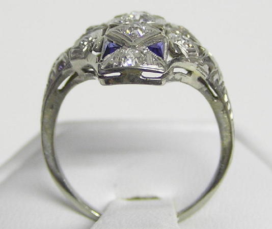 Diamond & Sapphire 18K White Gold Ring
