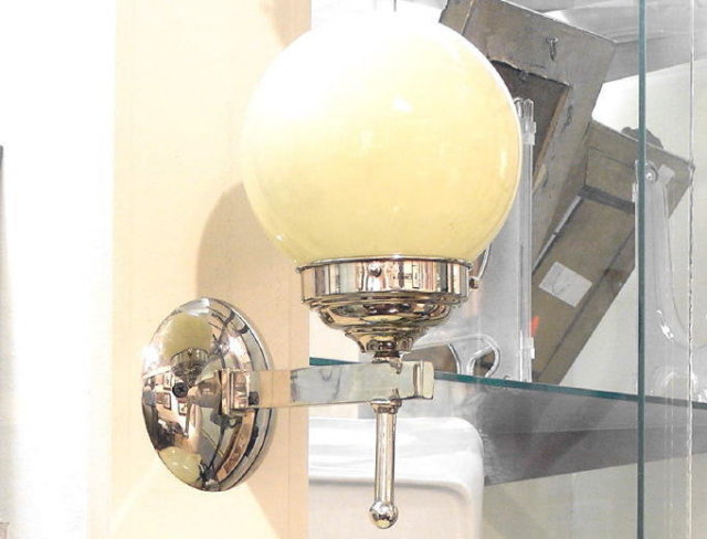 Pair Art Deco Mid-Century Chrome Sconces
