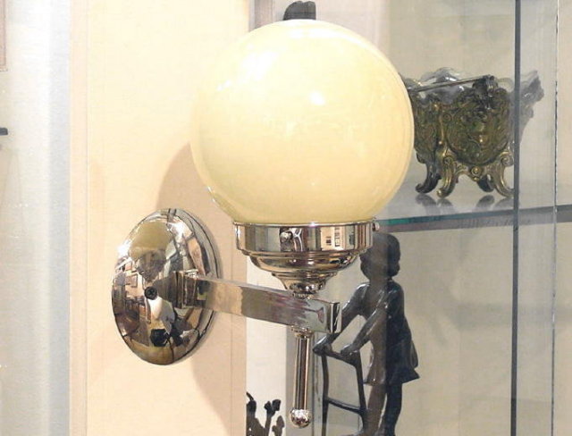 Pair Art Deco Mid-Century Chrome Sconces