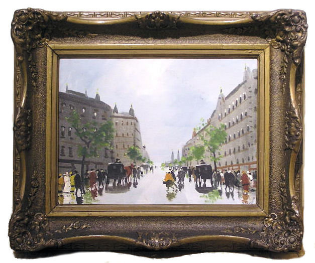BERKES Paris Streetscape Oil Painting