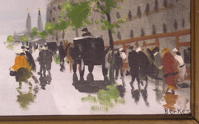 BERKES Paris Streetscape Oil Painting
