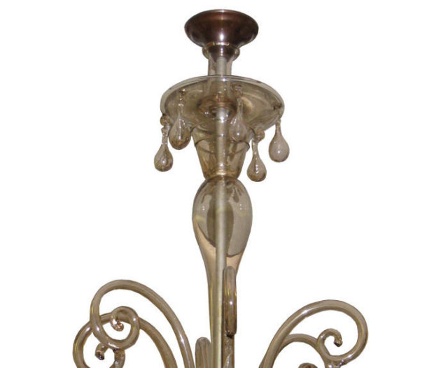 Venini Art Deco Glass Chandelier by Napoleone Martinuzzi