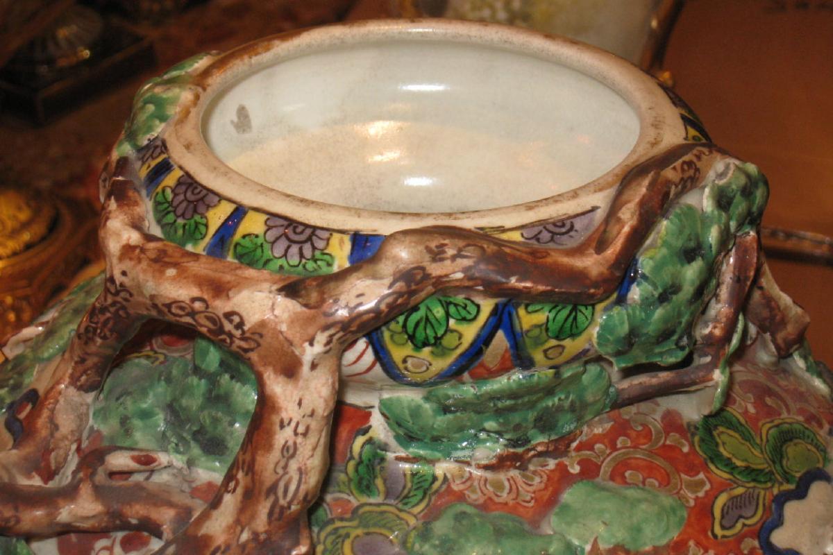 Antique Japanese Meiji Satsuma Earthenware Vase
