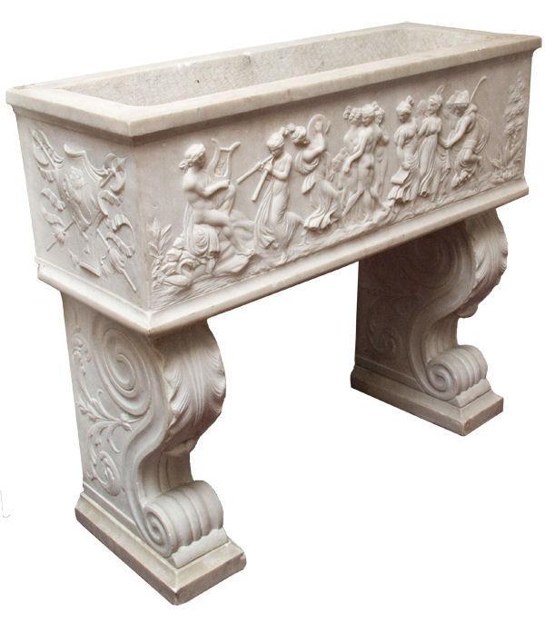 Antique Italian Neoclassical Carved Marble Jardiniere